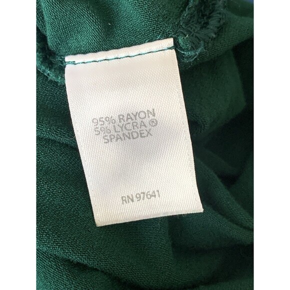 J. Jill Short Sleeve Maxi Dress Stretch Pleated Back Women's Green Medium Petite - Picture 5 of 5